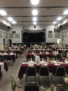 Main Hall set up for a wedding.