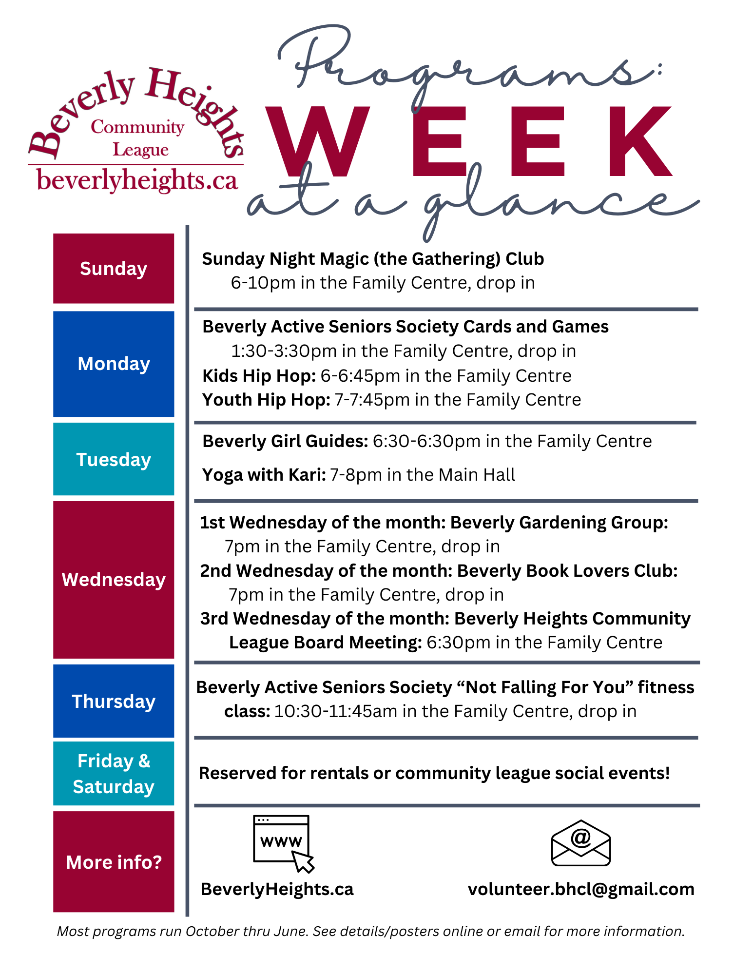 BHCL Week at a Glance (1)