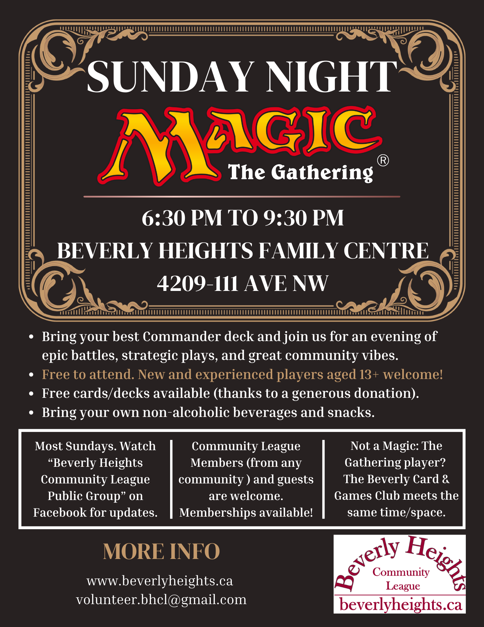 Sunday Night Magic Flyer