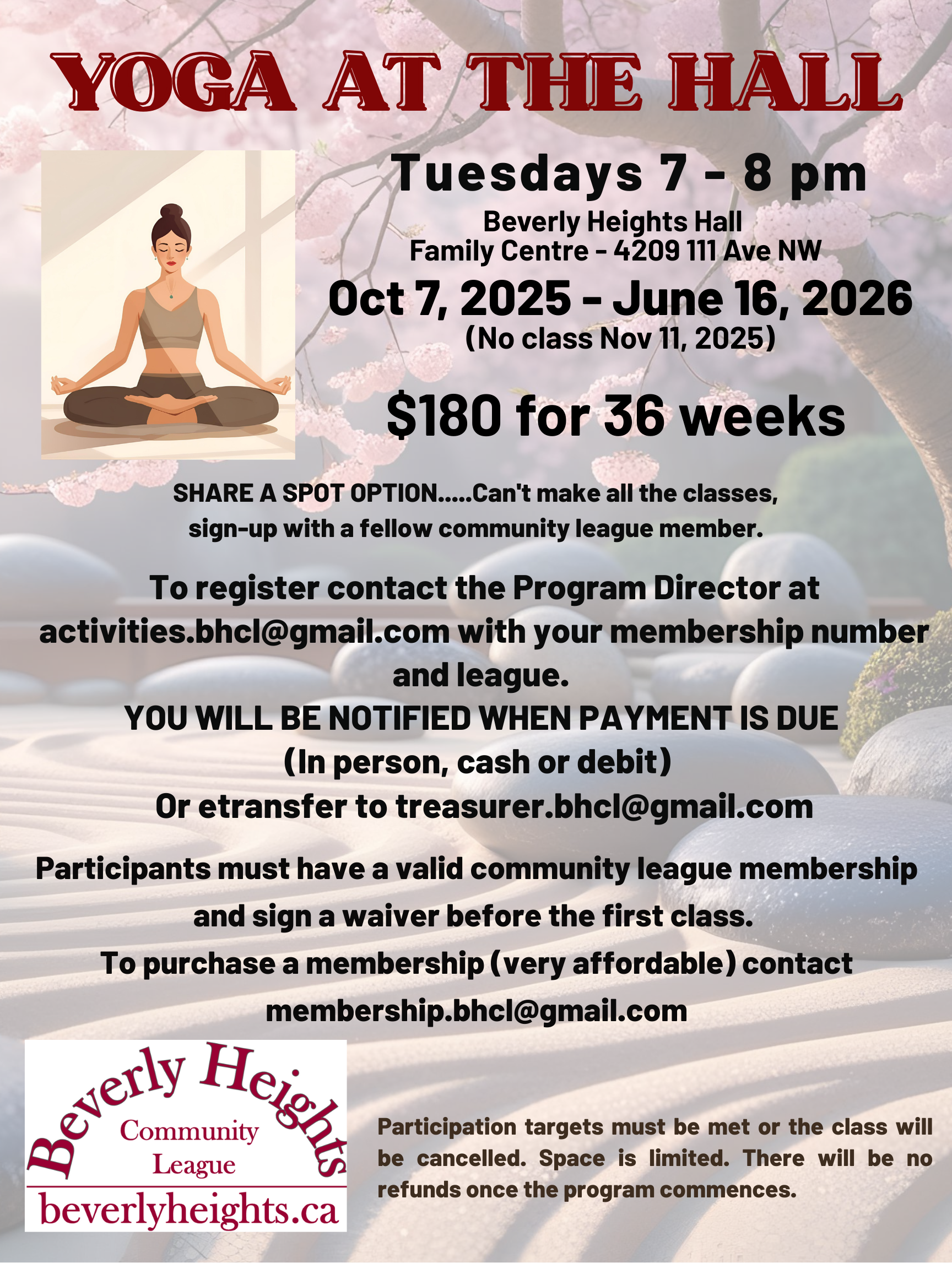 YOGA 2025/26 TUESDAYS