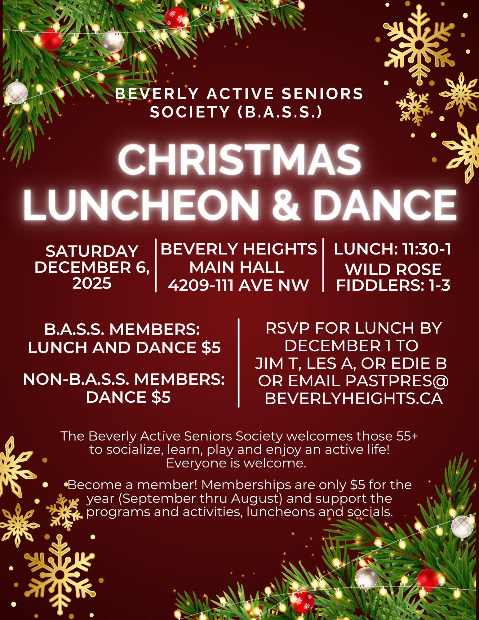 BASS Christmas Lunch & Dance Flyer