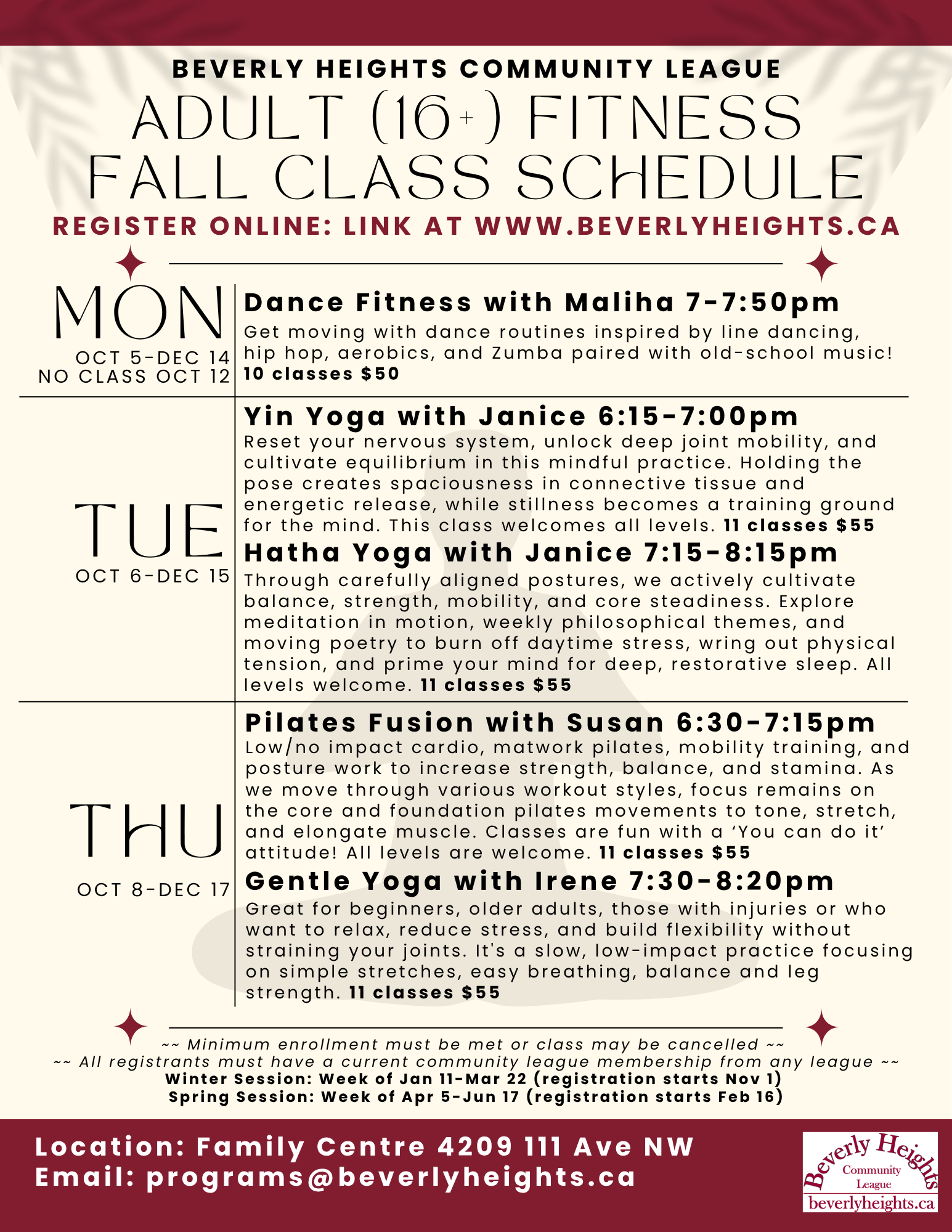 2026 Fall Adult Programs